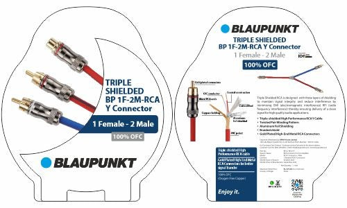 Blaupunkt BP 1F - 2M - RCA Y Connector (1 Female - 2 Male - OFC)