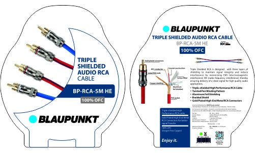 Blaupunkt BP RCA - 5M HE (5 Mtr RCA Cable - OFC)