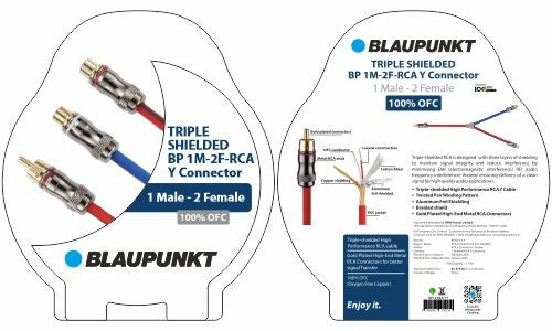 Blaupunkt BP 1M - 2F - RCA Y Connector (1 Male - 2 Female - OFC)